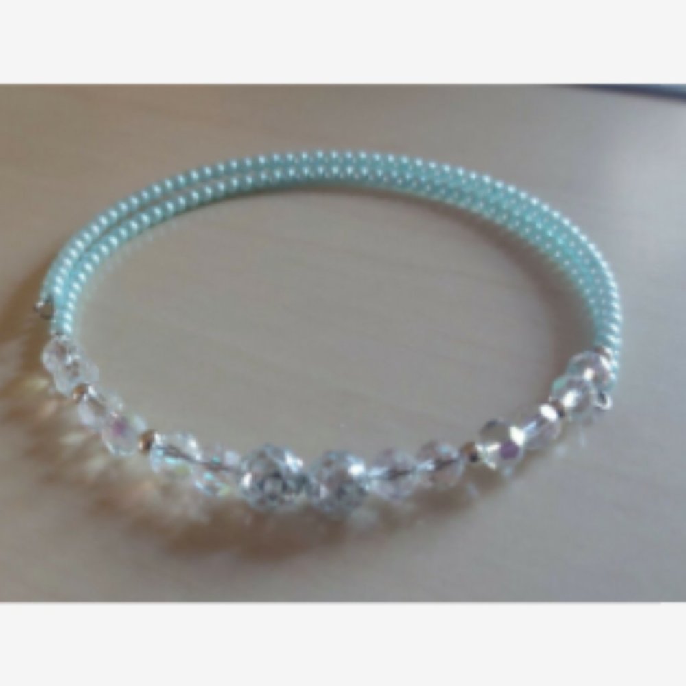 Sky Blue Adjustable Plastic Choker Necklace
